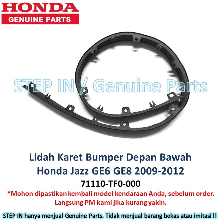 Lidah Karet bawah Bumper Depan Honda Jazz S GE8 2009 2010 2011 baru original air spoiler bemper