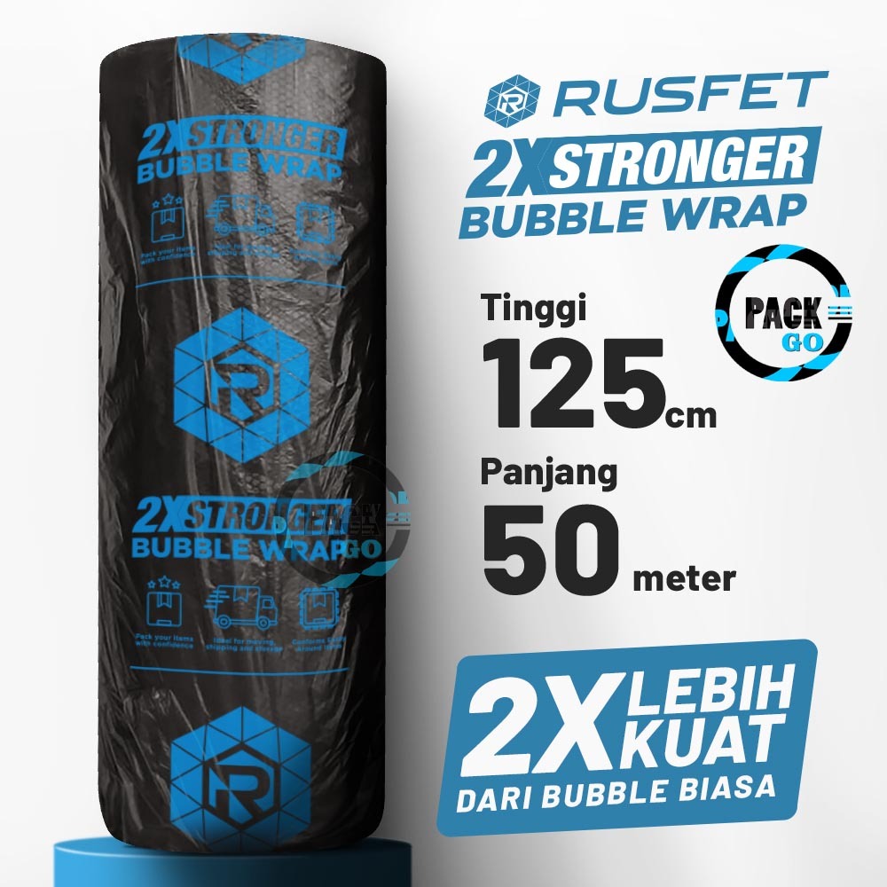 

Bubble Wrap Plastik RUSFET HITAM 125CM x 50M Berwarna Buble | Bubblewrap Tebal SUPER Roll