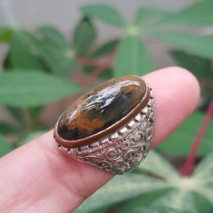 cincin akik Bacan kembang pancawarna natural stone