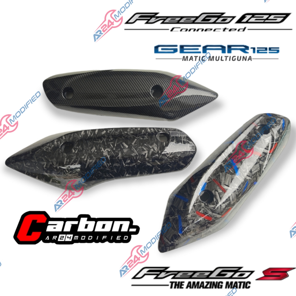 Tameng Cover Knalpot Freego Mio gear 125 Carbon WTP Carbon Celup