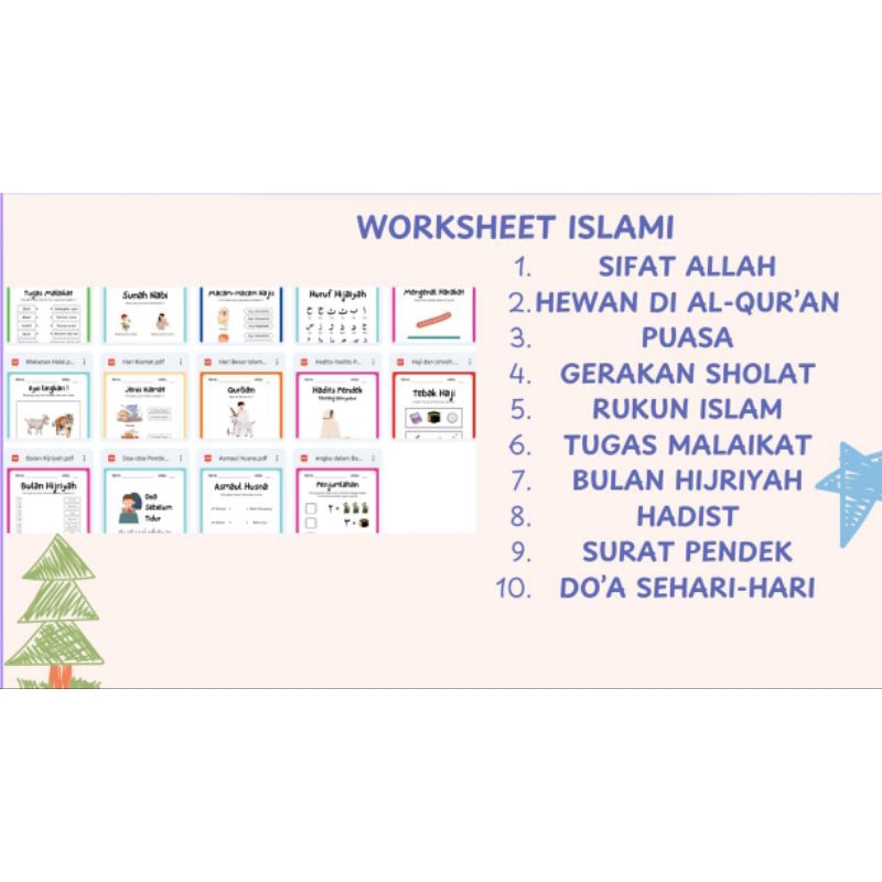 Worksheet islami anak