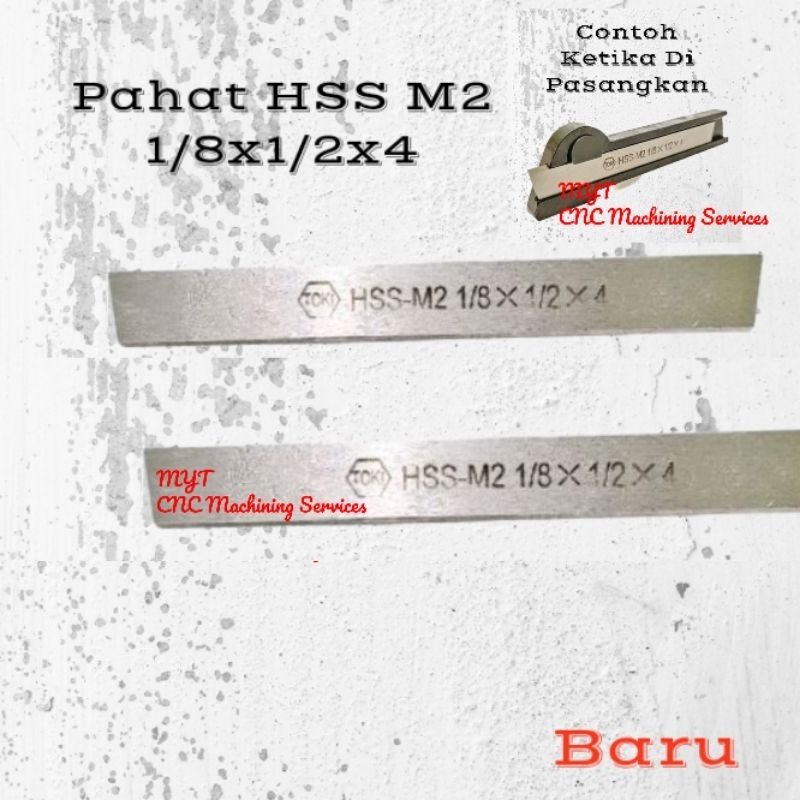 Pahat Bubut. Betel Mata Pisau Bubut HSS M2 1/8 × 1/2 × 4" TOKI Baru