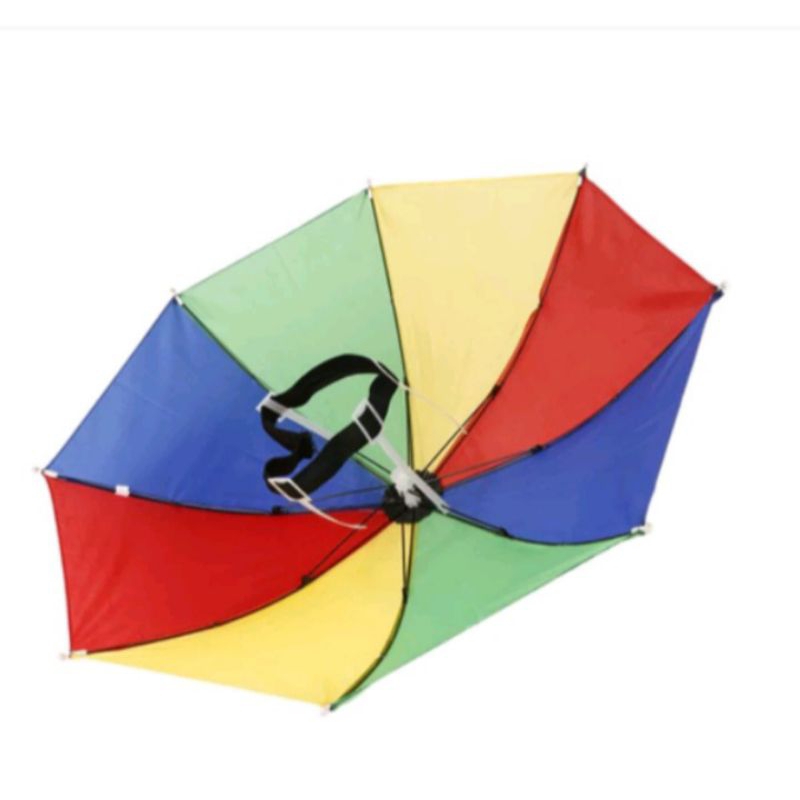 Topi payung pelangi / topi sawah / topi pantai pria dan wanita