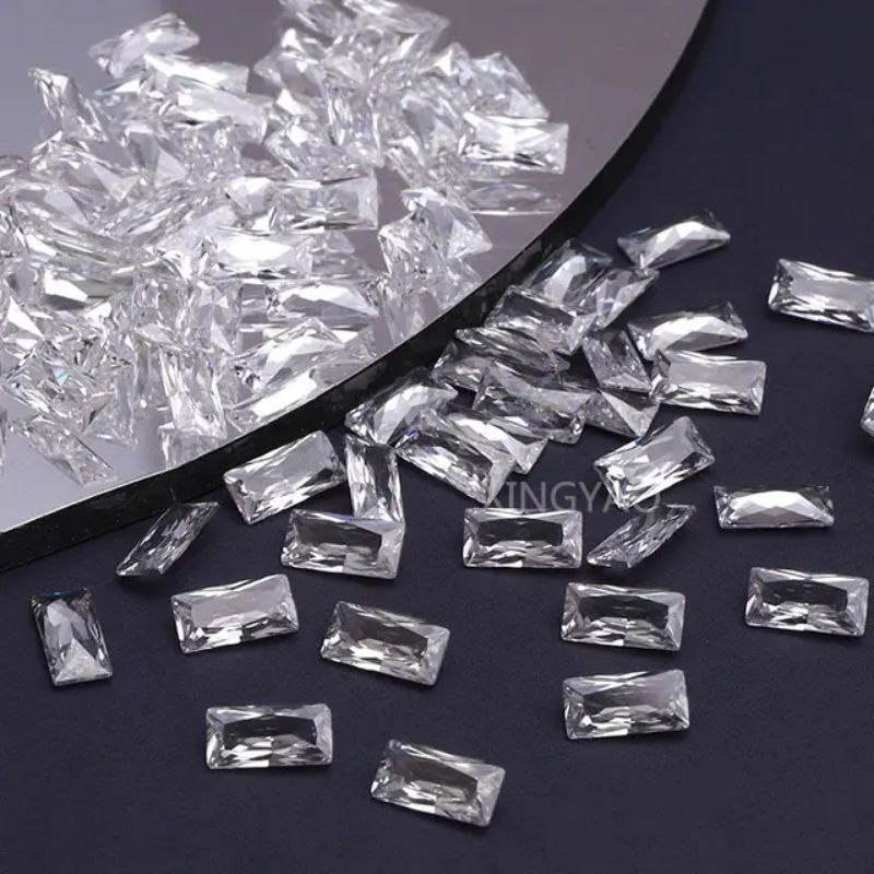 3 buah Permata Rectangle princess 5x3 6x3mm segi panjang Cubic Zirconia A5 Quality