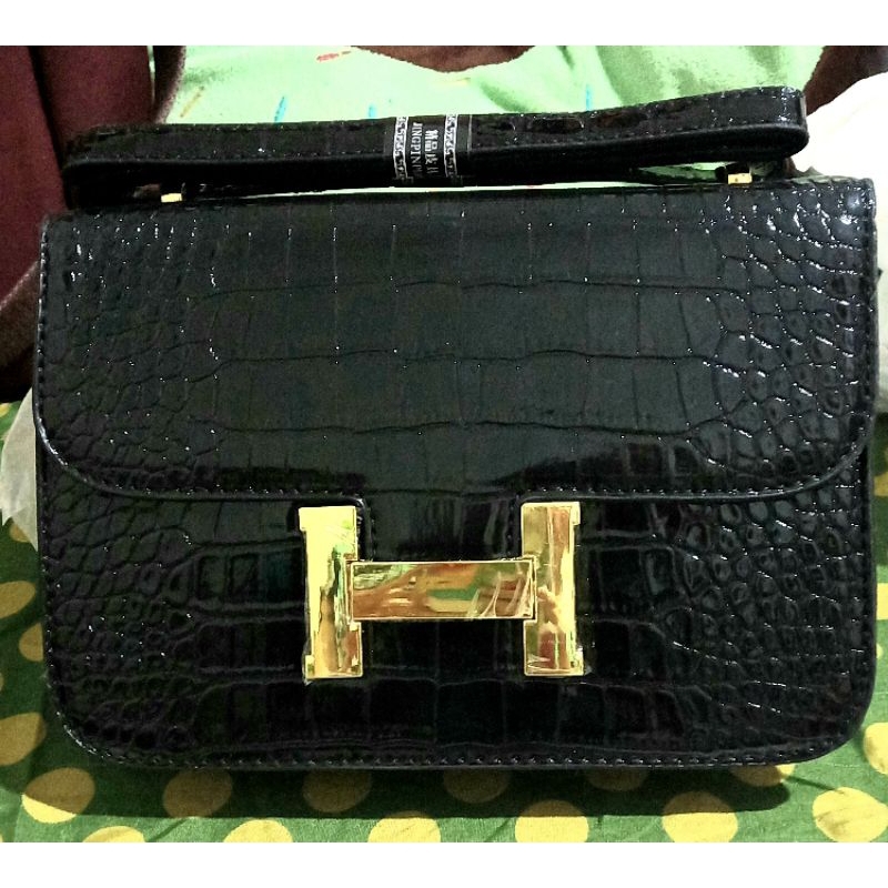 [Ready Stock] Tas Croco hitam Glossy Import SALE