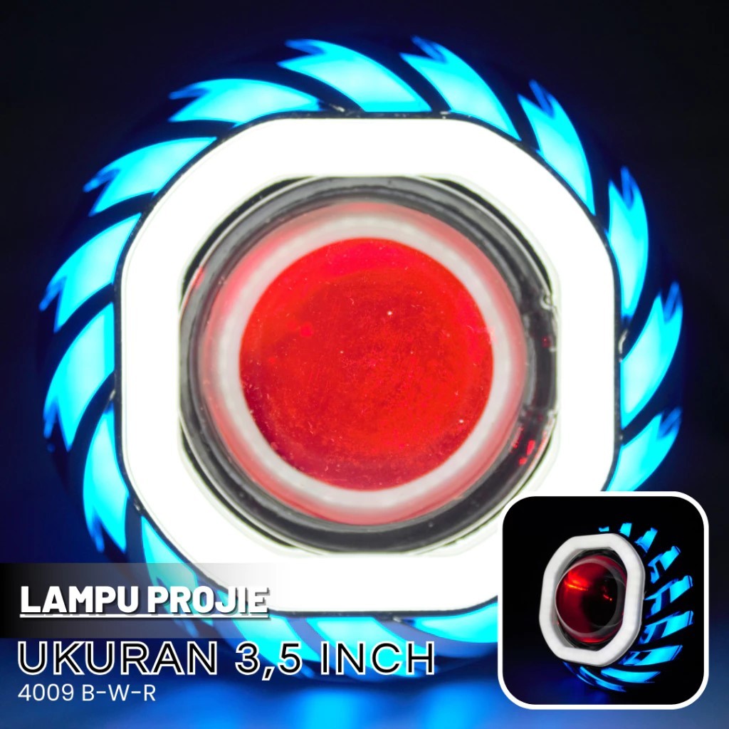 Lampu Tembak Projie Ubur Ubur Sabit 3.5 Inch Lampu Depan Projie Universal Motor Mobil