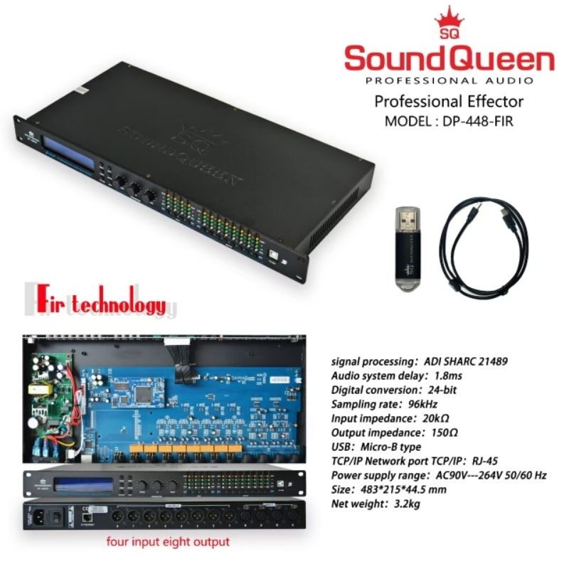 Dlms Speaker menagement Soundqueen DP448 Fir / DP448- Fir 4in 8 Out