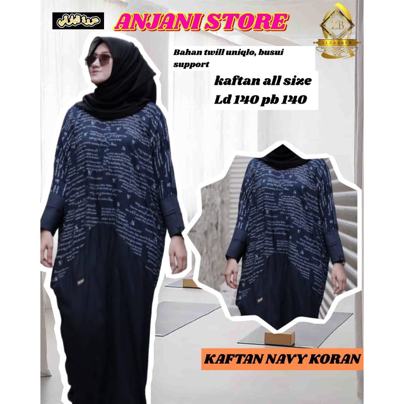 GAMIS ANJANI ORI KAFTAN KORAN NAVY