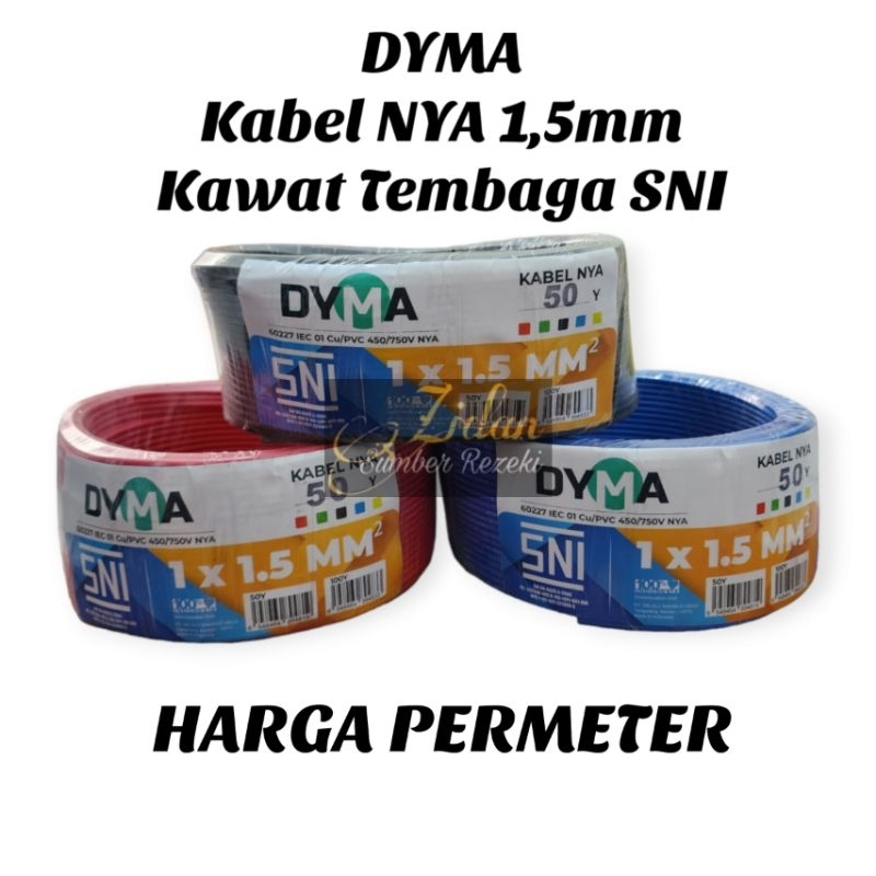 Kabel Listrik NYA 1,5mm Kawat Tembaga SNI Harga Permeter / Kabel NYA 1,5 / Kabel Tunggal NYA 1.5 mm 