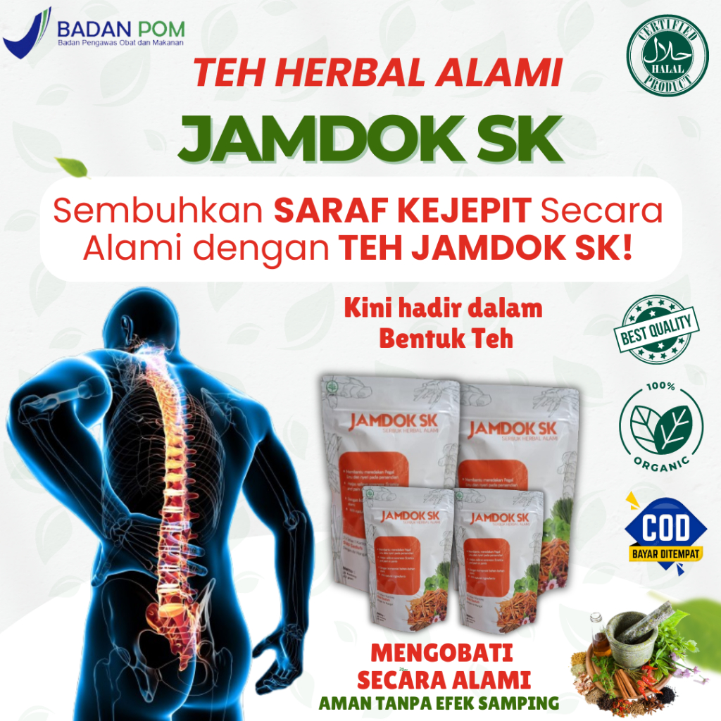 

HERBAL SARAF KEJEPIT, KEBAS KESEMUTAN - HERBAL NYERI SENDI - TEH JAMDOK SK - SUDAH BPOM TR232041621