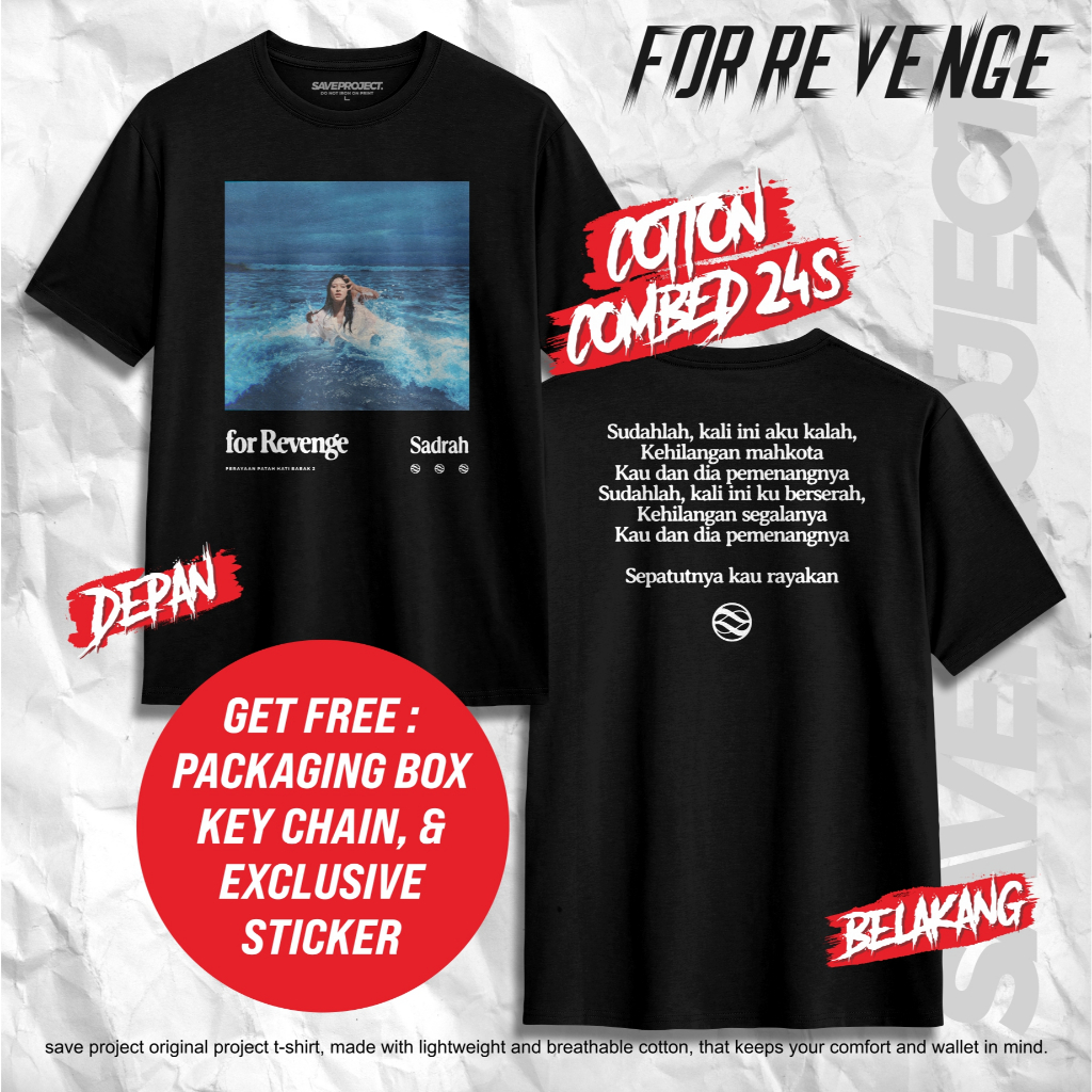 SAVE. Project | For Revenge "SADRAH" | Kaos Metal For Revenge | T-Shirt For Revenge | Kaos Distro