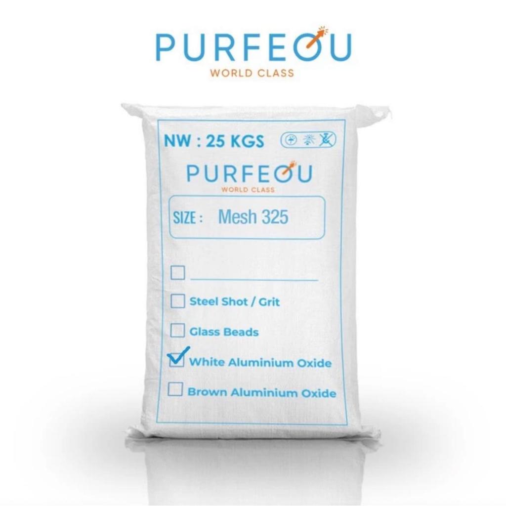 PURFEQU WHITE ALUMINIUM OXIDE MESH 325 GRADE A 25kg, Aluminium oksida mesh putih