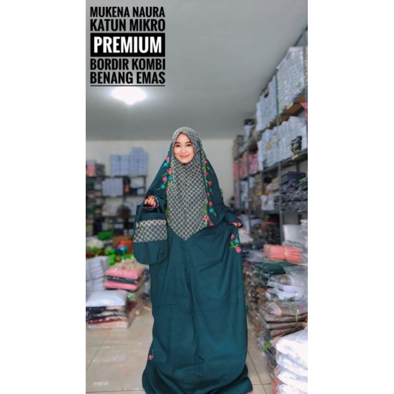mukena naura terusan katun mikro premium
