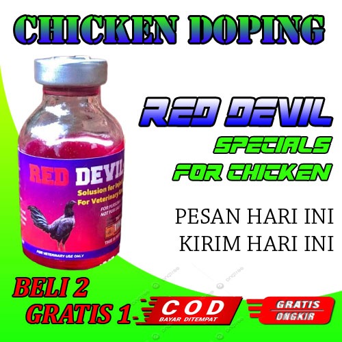 Doping suntik ayam aduan RED DEVIL isi 20ml untuk ayam pilipin peru bangkok birma ayam pisau tajen t