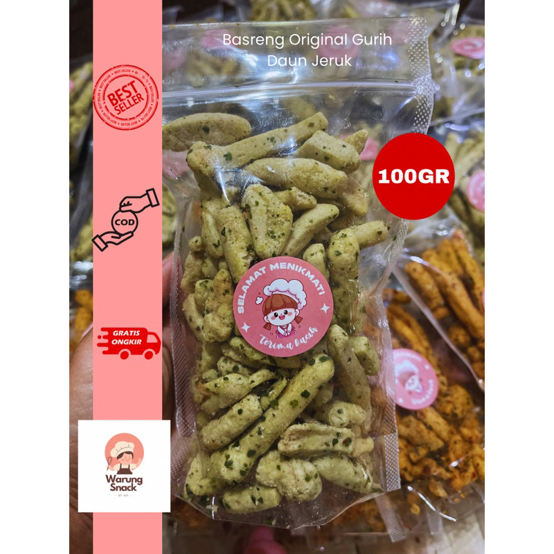 

BASRENG VIRAL KEMASAN POUCH 100GR ORIGINAL DAUN JERUK BUMBU MELIMPAH