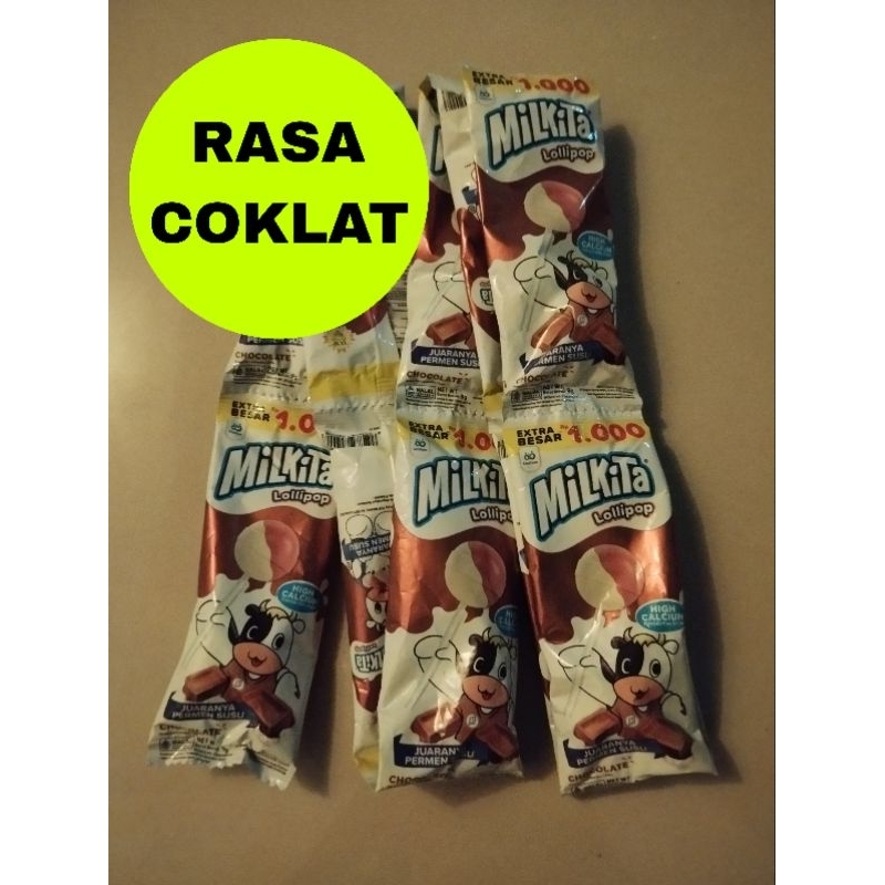 

permen Milkita Lolipop renceng spesial pack rasa coklat isi 30pcs