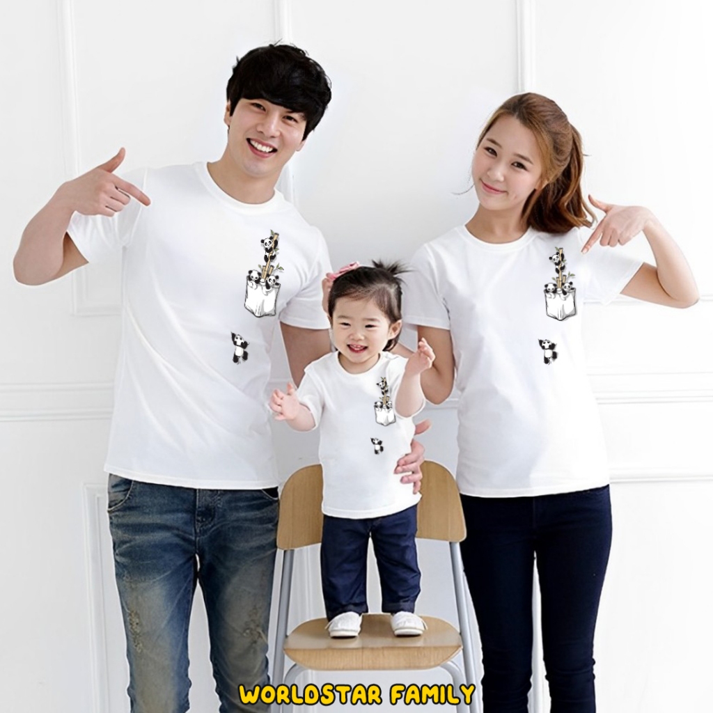 WSF Kaos Couple Keluarga PANDA LUCU Kaos Couple Keluarga Lucu Kaos Pasangan Kaos Keluarga Baju Kelua