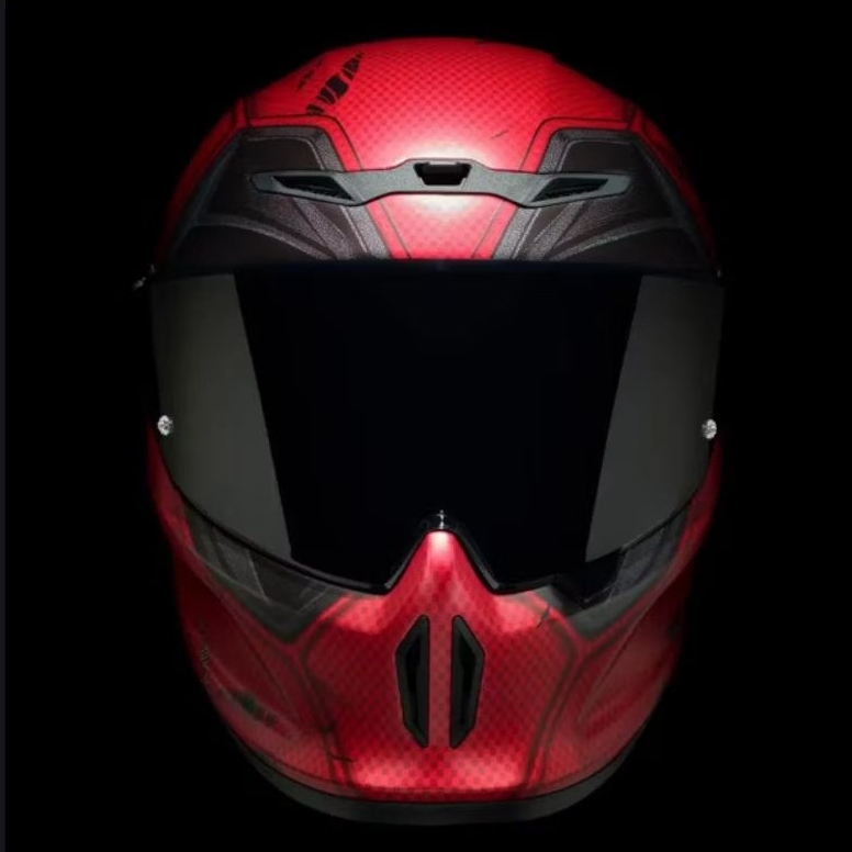 RUROC EOX MARVEL DEADPOOL CARBON QUAD-MATRIX-SHELL HELM MOTOR ORI 100%