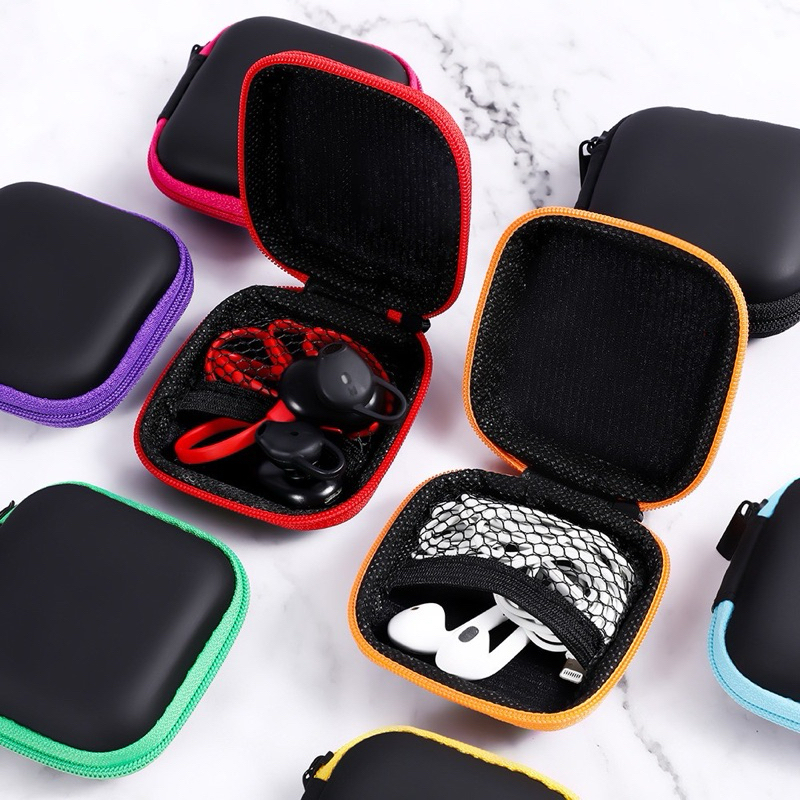 Dompet Headset & Koin Petak Pouch Penyimpanan Charger Mini Case Organizer Kabel Headset Bluetooth Ko