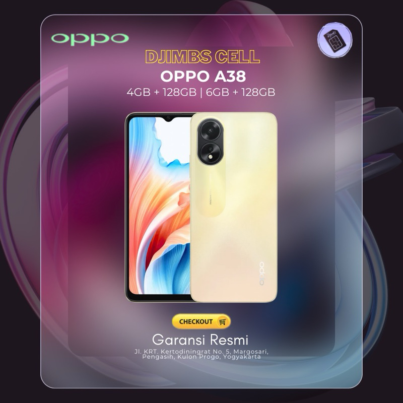 OPPO A38 RAM 6GB INTERNAL 128GB GARANSI RESMI HP MURAH