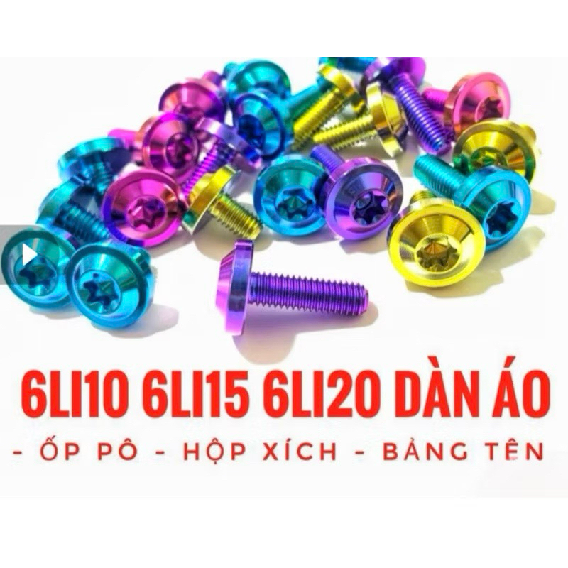 BAUT TITANIUM M6x20 drat 10 panjang 2 cm payung big head