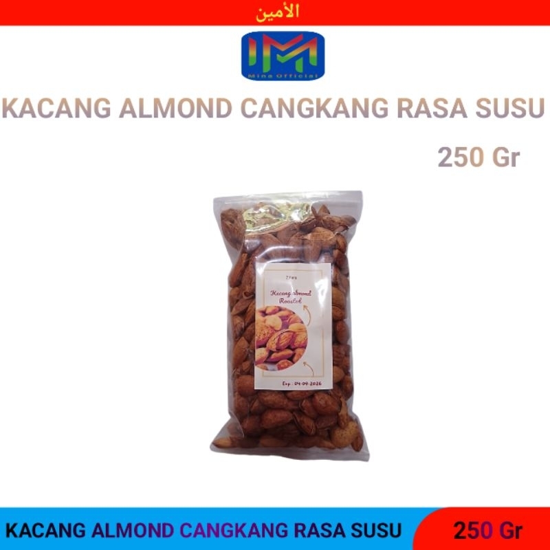 

Kacang Almond Panggang Roasted Cangkang 250gr Renyah