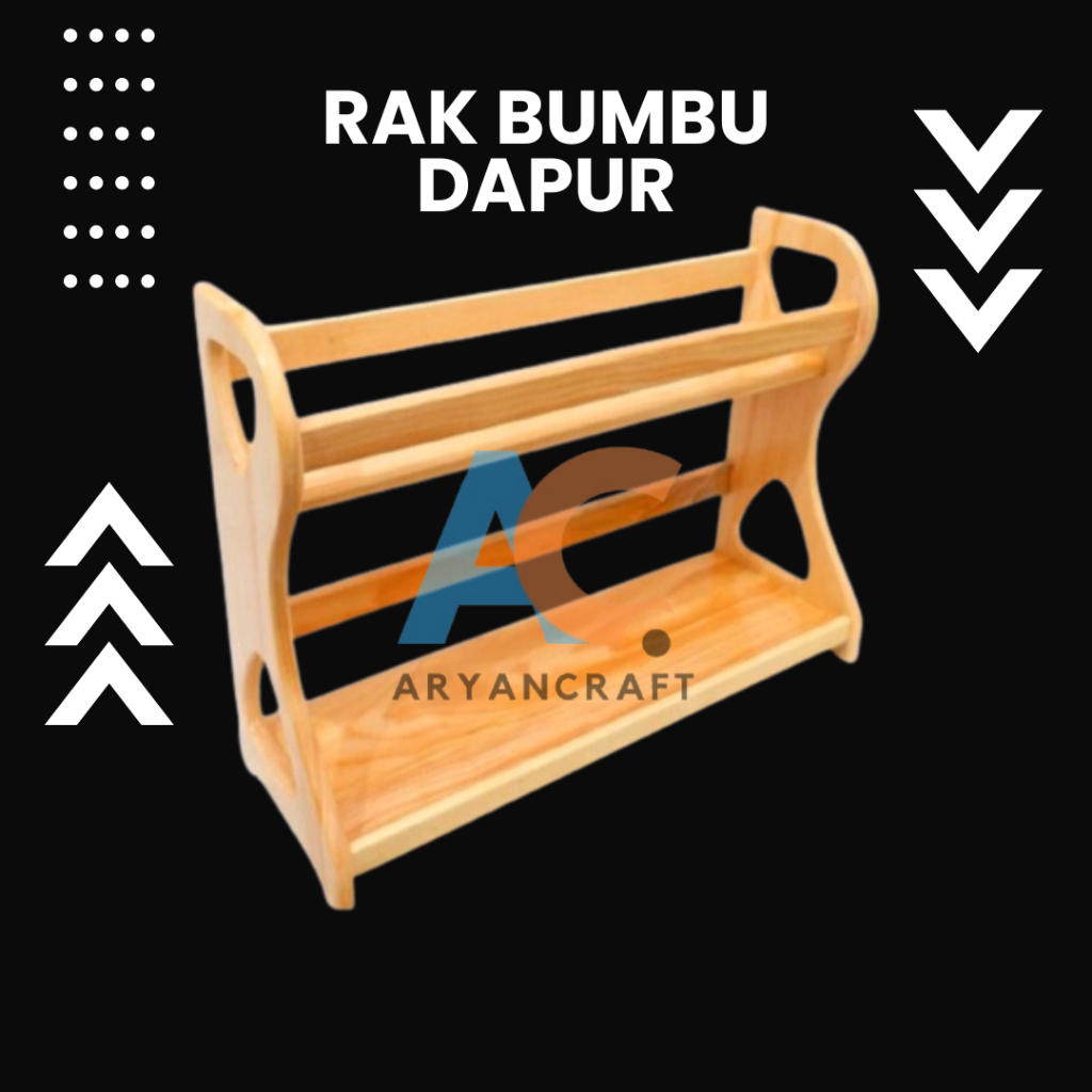 Rak Bumbu Dapur Estetik / Rak Bumbu Dapur Kayu / Rak Bumbu Susun Susun