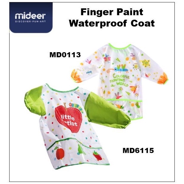 

Promo Bundling Mideer Finger Paint Waterproof Coat Mantel Tahan Air Pelindung Anak dari Cat Air A64
