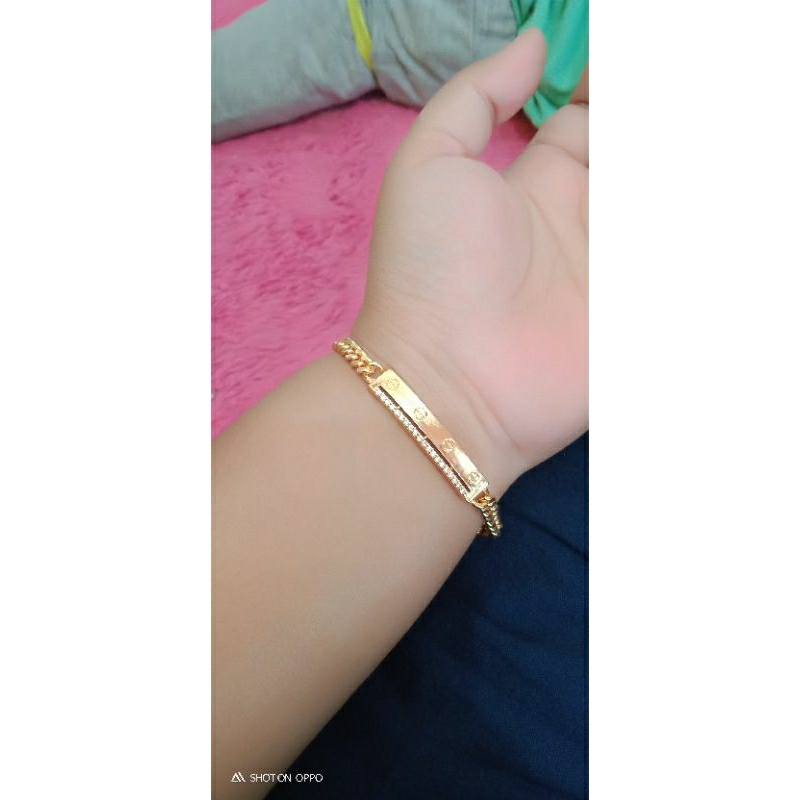 gelang rantai plat cartier