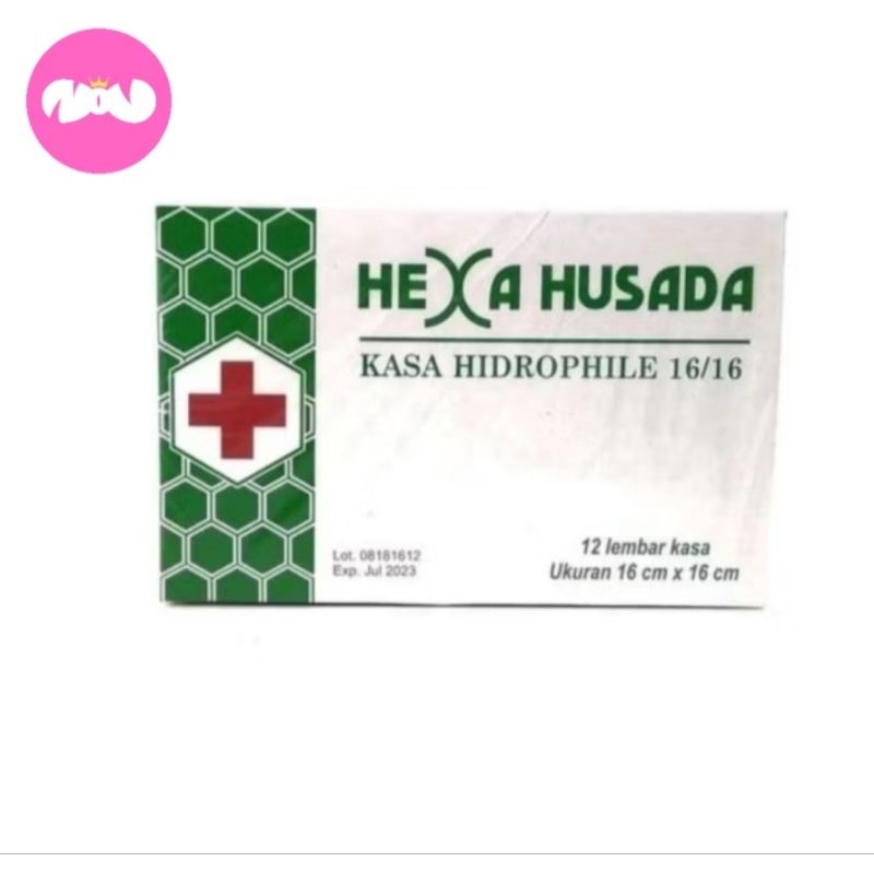 Kasa Hidrofil 16cm x 16cm Hexa Husada Kasa Steril Kain Pembersih Luka ❤