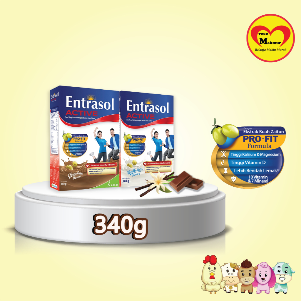 

Entrasol Active Vanila / Coklat 340gr / Toko Makmur Kapas Krampung