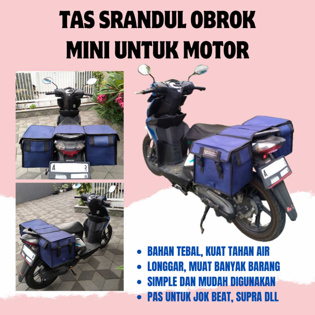 HJK Tas srandul obrok MINIMALIS untuk motor beat supra scoopy UKURAN MINI bahan tebal tahan air