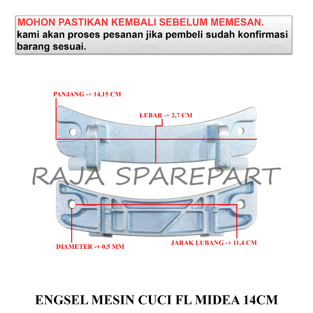 EM14 ENGSEL PINTU MESIN CUCI / ENGSEL MIDEA / ENGSEL MESIN CUCI FRONT LOADING MIDEA 14CM