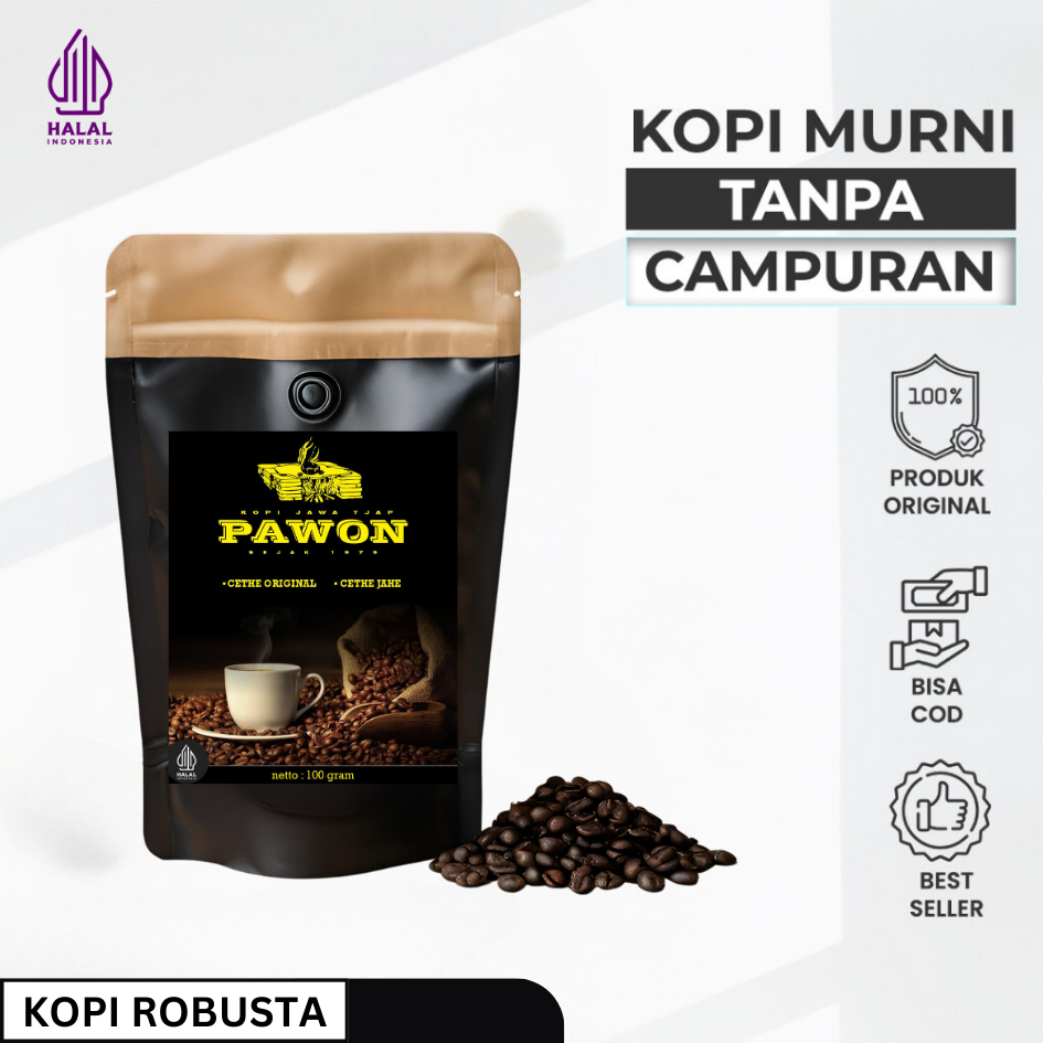 

Kopi Bubuk Tjap Pawon Robusta 200gr Khas Tulungagung Jawa Timur