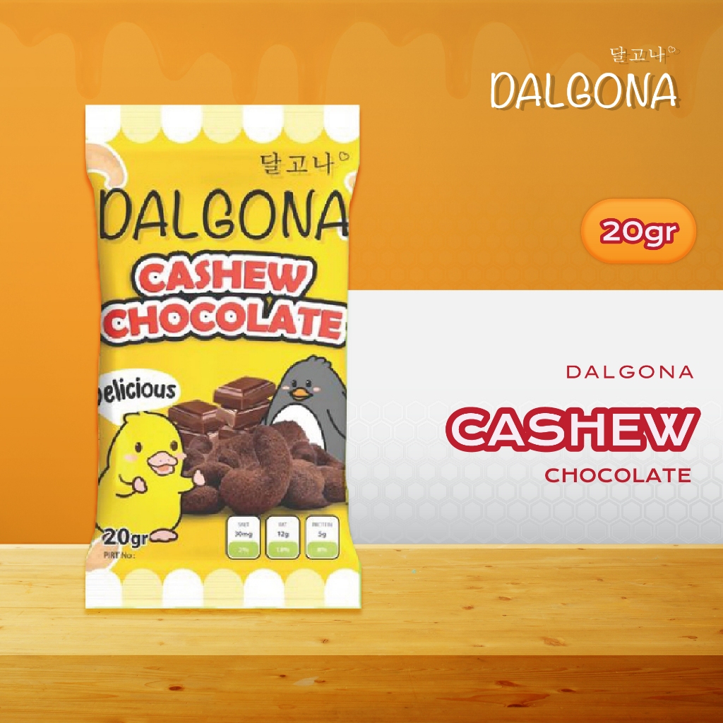 

Dalgona Cashew Chocolate | 20gr | 1pcs | Dalgona Kacang Mete Rasa taburan Coklat Alami Merupukan Produk best Seller