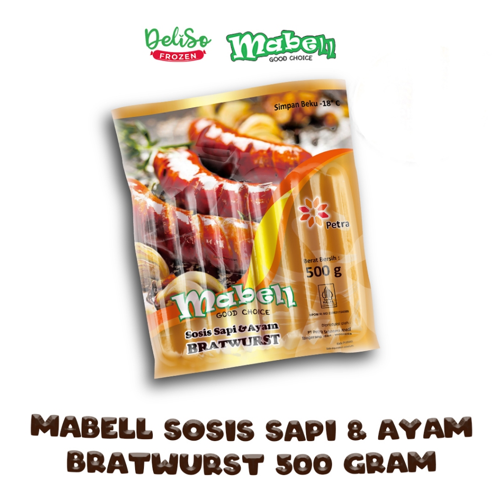 

Sosis Sapi Ayam Bratwurst Mabell 500 gram
