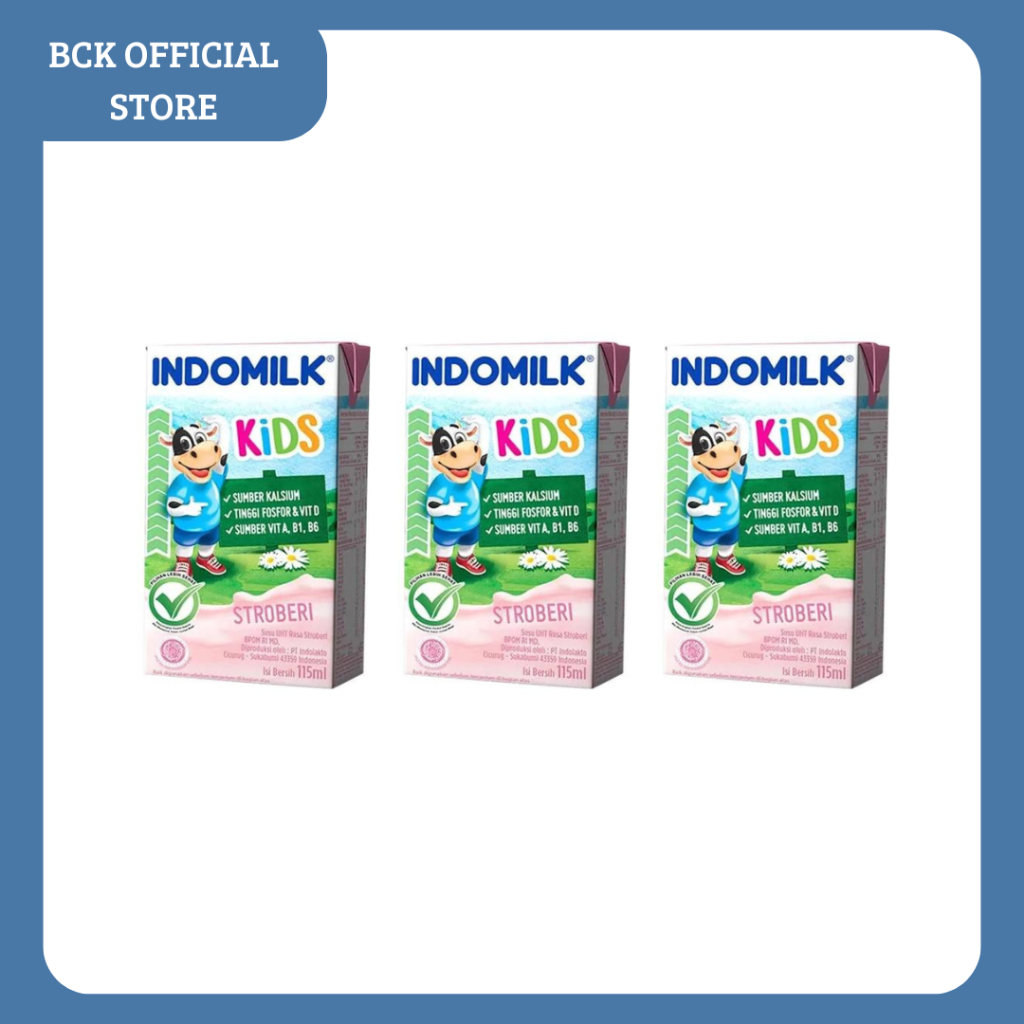

Indomilk Susu UHT Kids Strawberry 115ml ( 3 PCS )