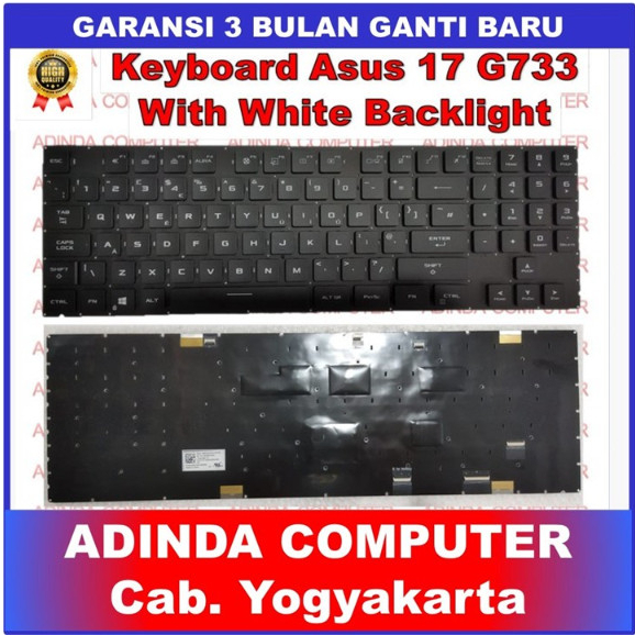 Keyboard Asus ROG Strix Scar 17 G733 G733Q G733QM White Backlight