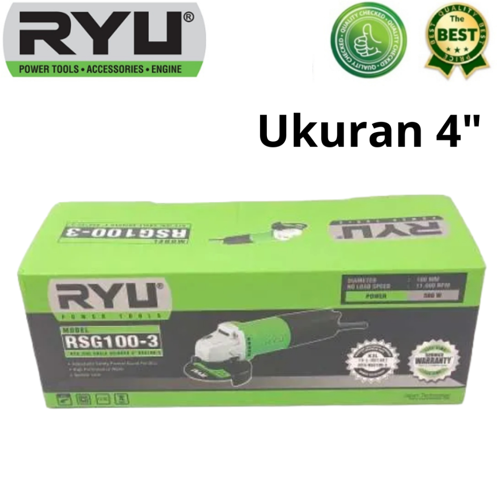 GERINDA TANGAN RYU RSG 100-3 / GERINDA TANGAN RYU 4 INCH
