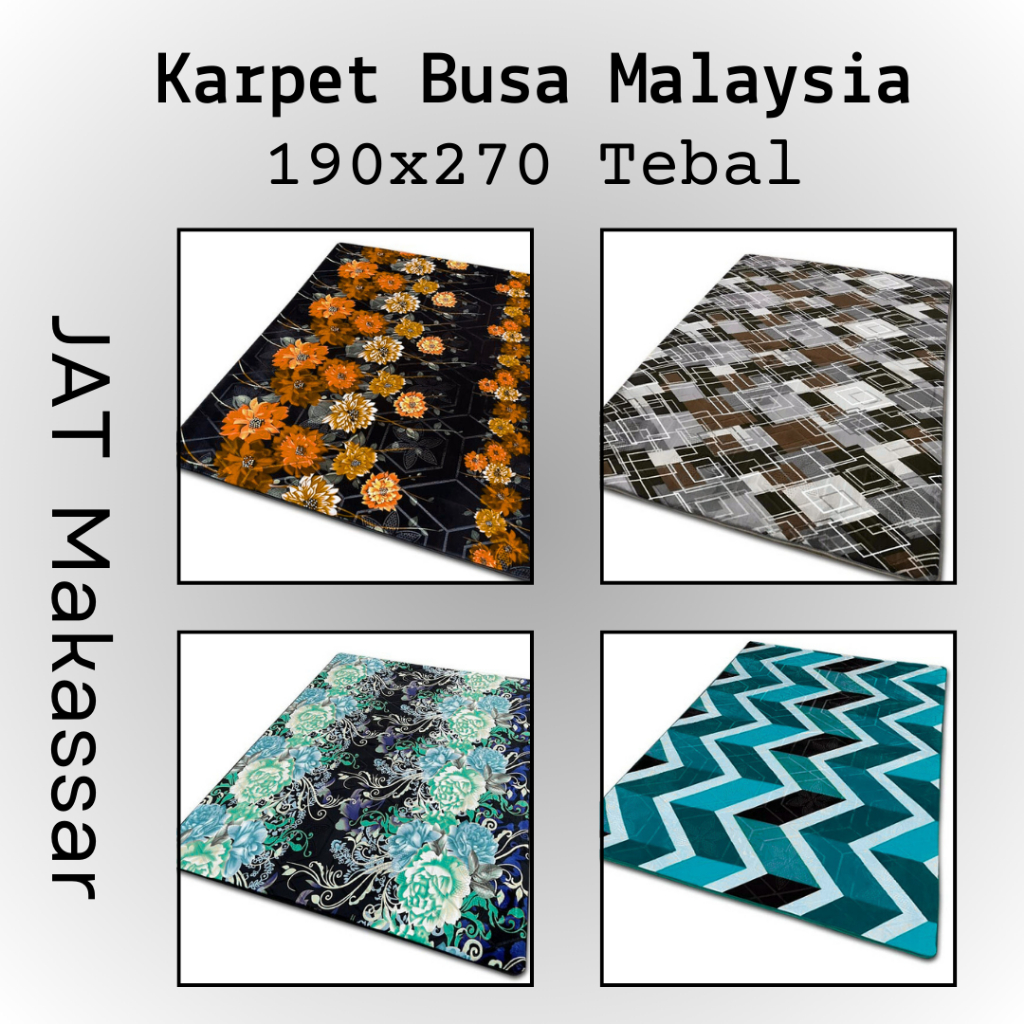 Karpet Busa Malaysia Ruang Tamu Tebal Minimalis 190x270 [Tebal 23 mm]