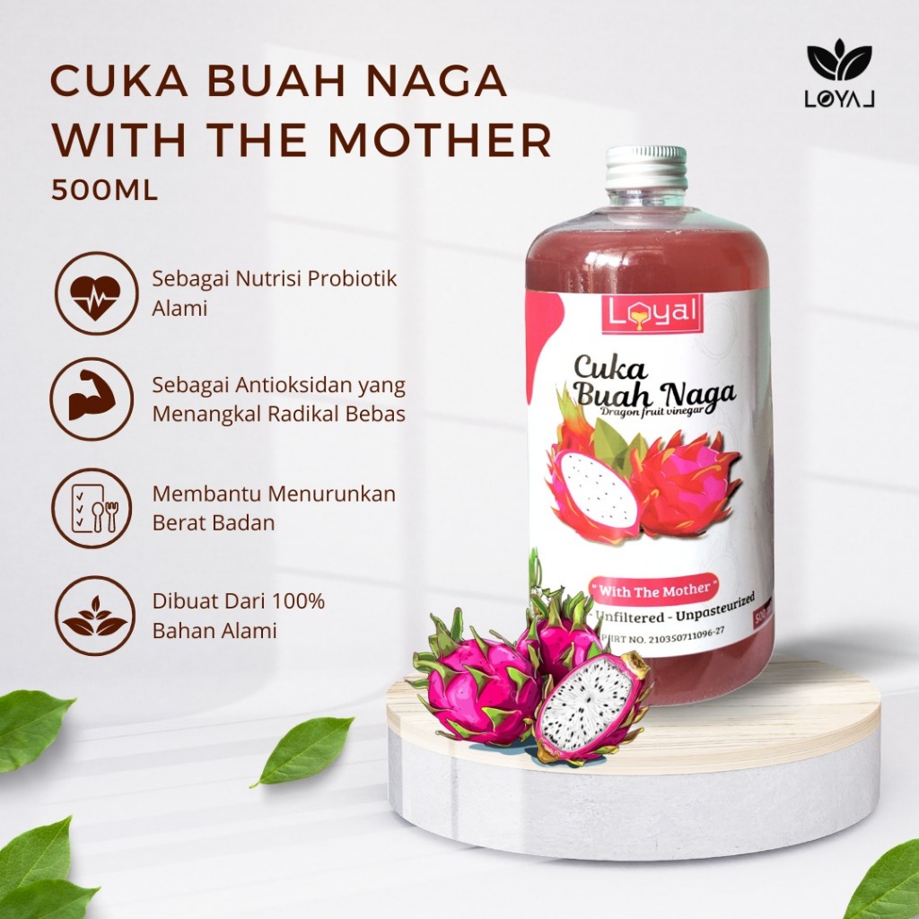 

Cuka Buah Naga Original 500ml With the Mother - Dragonfruit Vinegar