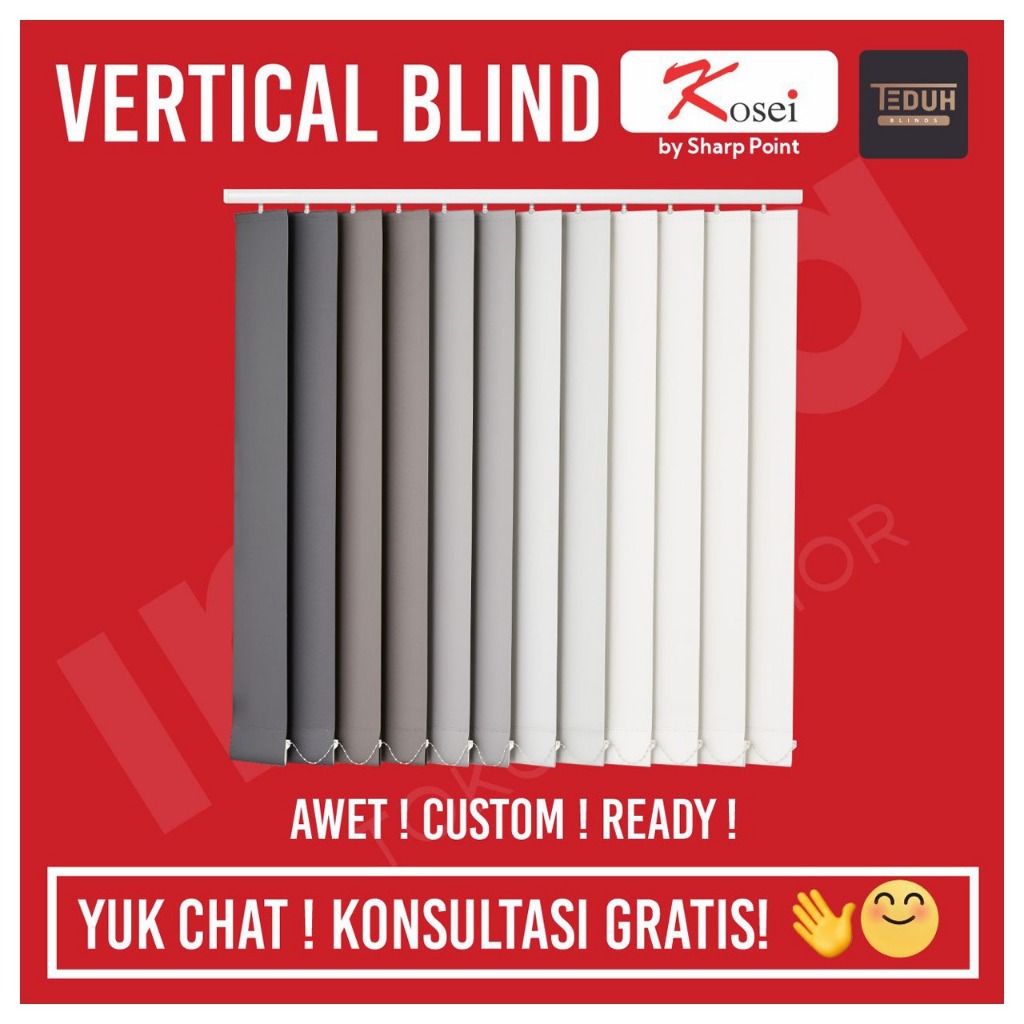 TEDUH Vertical Blind Tirai Vertikal Dimout Blackout kerai geser KOSEI