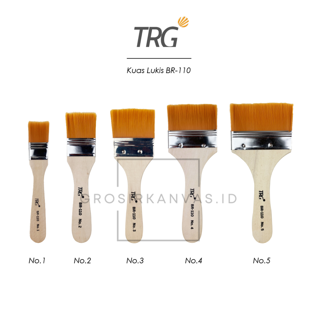 

Grosir TRG Kuas Lukis BR-110 - Brush Flat Type Bulu Nylon Lebar TRG
