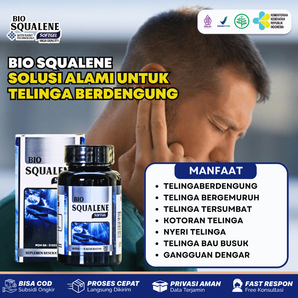 Bio Squalene Obat Telinga Berdengung Berair Tersumbat Bergemuruh Gangguan Pendengaran Nyeri Sakit