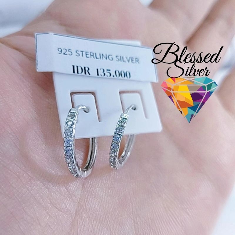 ANTING PERAK ASLI 925 LAPIS EMAS ETALASE 1001