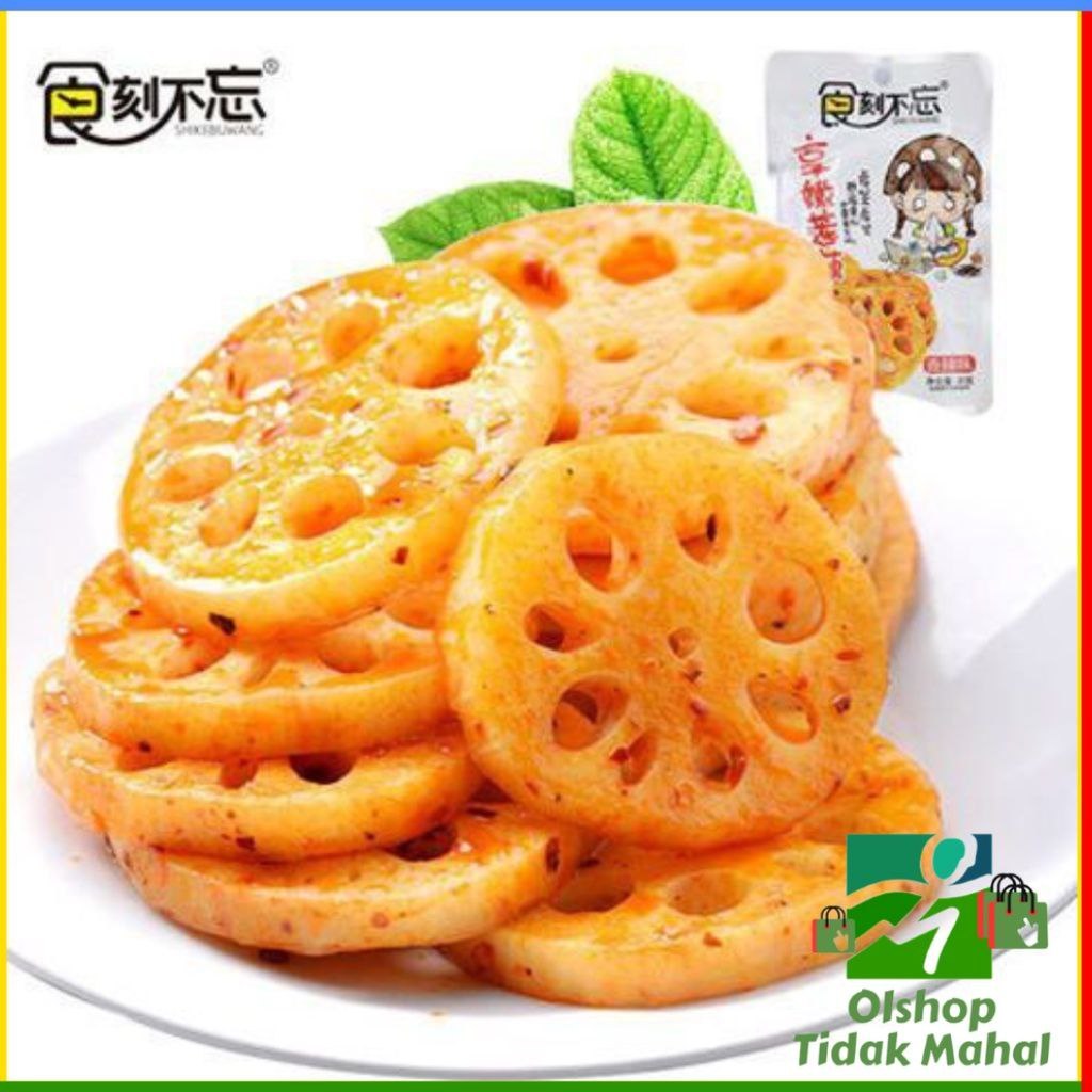 

[HALAL] Lotus Spicy Snack 30g / SHI KE BU WANG Xiang La Ou Pian / 食刻不忘 香辣藕片 / Lotus Root Slices China / Irisan Akar Teratai Cemilan Cina Viral Halal