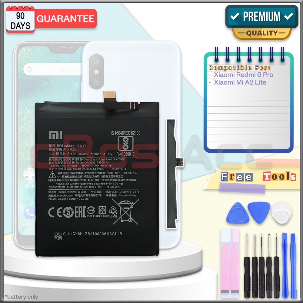 Baterai XIAOMI REDMI 6 PRO / MI A2 LITE BN47 Battery Batre Batrai HP
