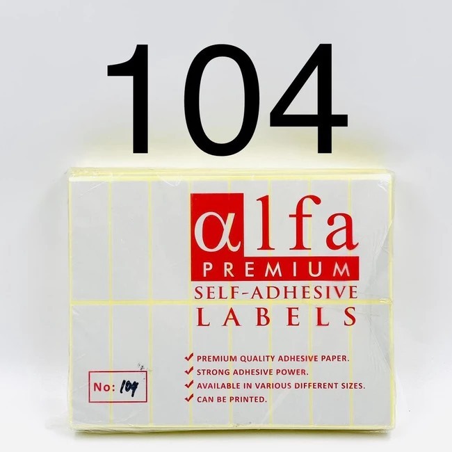 

STICKER LABEL ALFA 104 / Stiker Sticker Label Nama Undangan Harga Alfa No 104 / 23 mm x 75 mm
