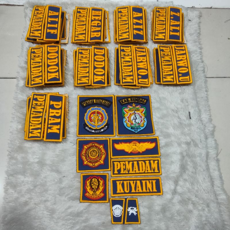Atribut Pemadam Custom/Bad Bordir Pemadam Timbul Bordir/Pemadam Damkar Atribut