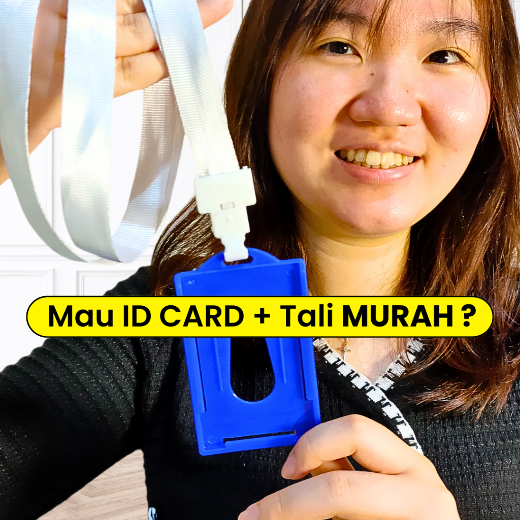 

ID CARD + Tali Lanyard Gantungan Kartu Nametag Holder Kalung Leher Name Tag Dada Tempat Nama Lucu